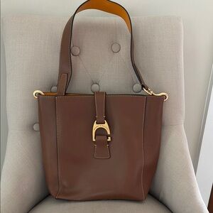 Elegant Brown Leather Tote Bag